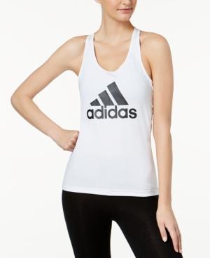 Adidas D2m Climalite Racerback Logo Tank Top
