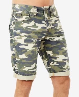True Religion Men's Ricky Camo-print Destroyed Shorts