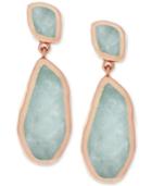 Vince Camuto Rose Gold-tone Blue Stone Drop Earrings