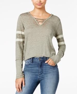 Planet Gold Juniors' Burnout Crisscross-trim Hoodie