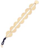 Lucky Brand Gold-tone Polished Link & Leather Bracelet
