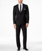 Vince Camuto Men's Slim-fit Black Plaid Suit