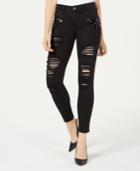 Guess Sexy Curve Ripped Rhinestone Skinny Jeans