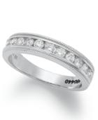 Diamond Ring, 14k White Gold Certified Diamond Milgrain Anniversary Band (1/2 Ct. T.w.)