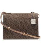 Dkny Leather Commuter Zip Signature Crossbody, Created For Macy's