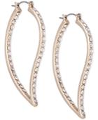 Guess Gold-tone Pave Abstract Hoop Earrings