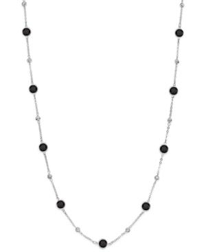 Charter Club Silver-tone Black Channel Long Necklace