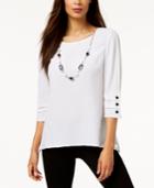 Jm Collection Crinkled Necklace Top, Created For Macy's