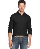 Club Room Big And Tall Long Sleeve Solid Estate Performance Polo Shirt