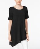 Joan Vass Chiffon-trim Asymmetrical T-shirt