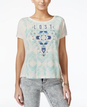 Hybrid Juniors' Lost In Love Graphic High-low Tunic Top
