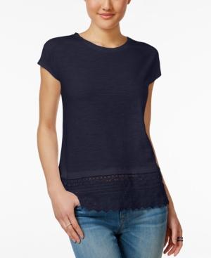 Tommy Hilfiger Short-sleeve Crochet-hem Top