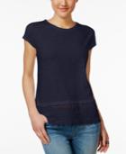 Tommy Hilfiger Short-sleeve Crochet-hem Top