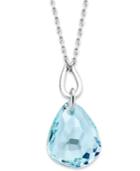 Swarovski Necklace, Rhodium-plated Light Azore Crystal Pendant Necklace