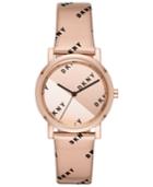Dkny Women's Soho Rose Gold-tone Leather Strap Watch 34mm