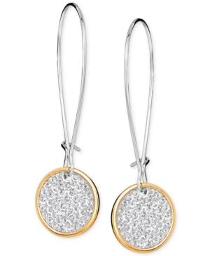 Swarovski Two-tone Glittery Disc Drop Earrings