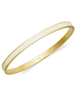 Kate Spade New York Bracelet, 12k Gold-plated Cream Enamel Tickle The Ivories Idiom Bangle Bracelet