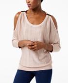Inc International Concepts Cold-shoulder Shine Sweater, Created For Macy's