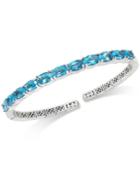 Blue Topaz (4-1/2 Ct. T.w.) Flexible Bangle Bracelet In Sterling Silver