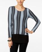 Alfani Printed Overlay Top, Only At Macy's