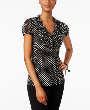 I.n.c. Ruffled Polka-dot Blouse, Created For Macy's