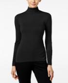 Alfani Long-sleeve Ruched Turtleneck Top, Created For Macy's