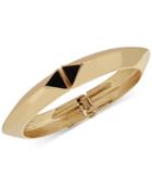 M. Haskell For Inc Gold-tone Black Triangle Stone Hinged Bangle Bracelet, Only At Macy's