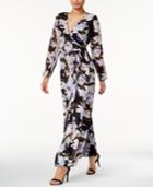 Bar Iii Floral-print Wrap Maxi Dress, Only At Macy's