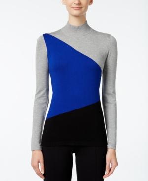 Calvin Klein Colorblocked Mock-neck Sweater
