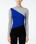 Calvin Klein Colorblocked Mock-neck Sweater
