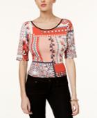 Guess Printed Tie-back Top