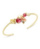 Vera Bradley Gold-tone Floral Cluster Cuff Bracelet