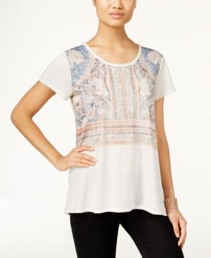 Style & Co. Petite Boho-print T-shirt, Only At Macy's
