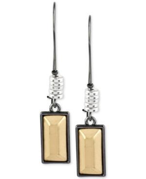 Kenneth Cole New York Hematite-tone Rectangle Bead Linear Earrings