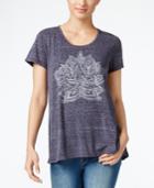 Style & Co. Petite Lotus-print T-shirt, Only At Macy's