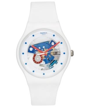 Swatch Unisex Swiss Horseshoe White Silicone Strap Watch 41mm Suow129