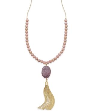 Inc International Concepts Long Druzy Crystal Tassel Necklace, Only At Macy's