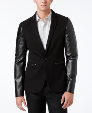 Guess Men's Harlan Leather-sleeve Blazer