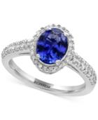 Effy Tanzanite Royale Tanzanite (1-1/8 Ct. T.w.) And Diamond (1/3 Ct. T.w.) Ring In 14k White Gold, Created For Macy's
