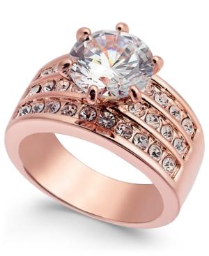 Charter Club Rose Gold-tone Crystal Triple-row Ring, Created For Macy's