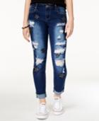 Rampage Juniors' Ripped Girlfriend Jeans
