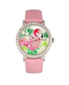 Bertha Quartz Luna Collection Light Pink Leather Watch 35mm