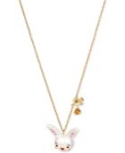 Betsey Johnson Gold-tone Enamel Bunny Pendant Necklace