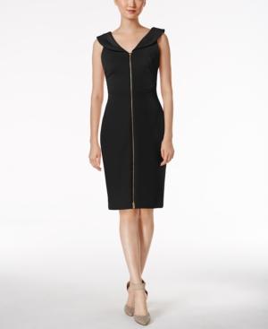 Calvin Klein Petite Portrait-collar Sheath Dress