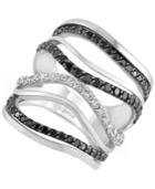 Caviar By Effy Black And White Diamond Ring (1-1/3 Ct. T.w.) In 14k White Gold