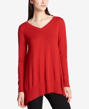 Dkny V-neck Trapeze Sweater