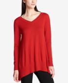 Dkny V-neck Trapeze Sweater