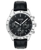 Boss Hugo Boss Men's Chronograph Oxygen Black Leather Strap Watch 42mm