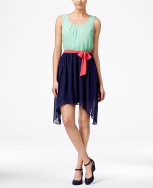 Bcx Juniors' Colorblocked Asymmetrical-hem Tank Dress