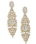 I.n.c. Gold-tone Crystal & Imitation Pearl Kite Drop Earrings, Created For Macy's